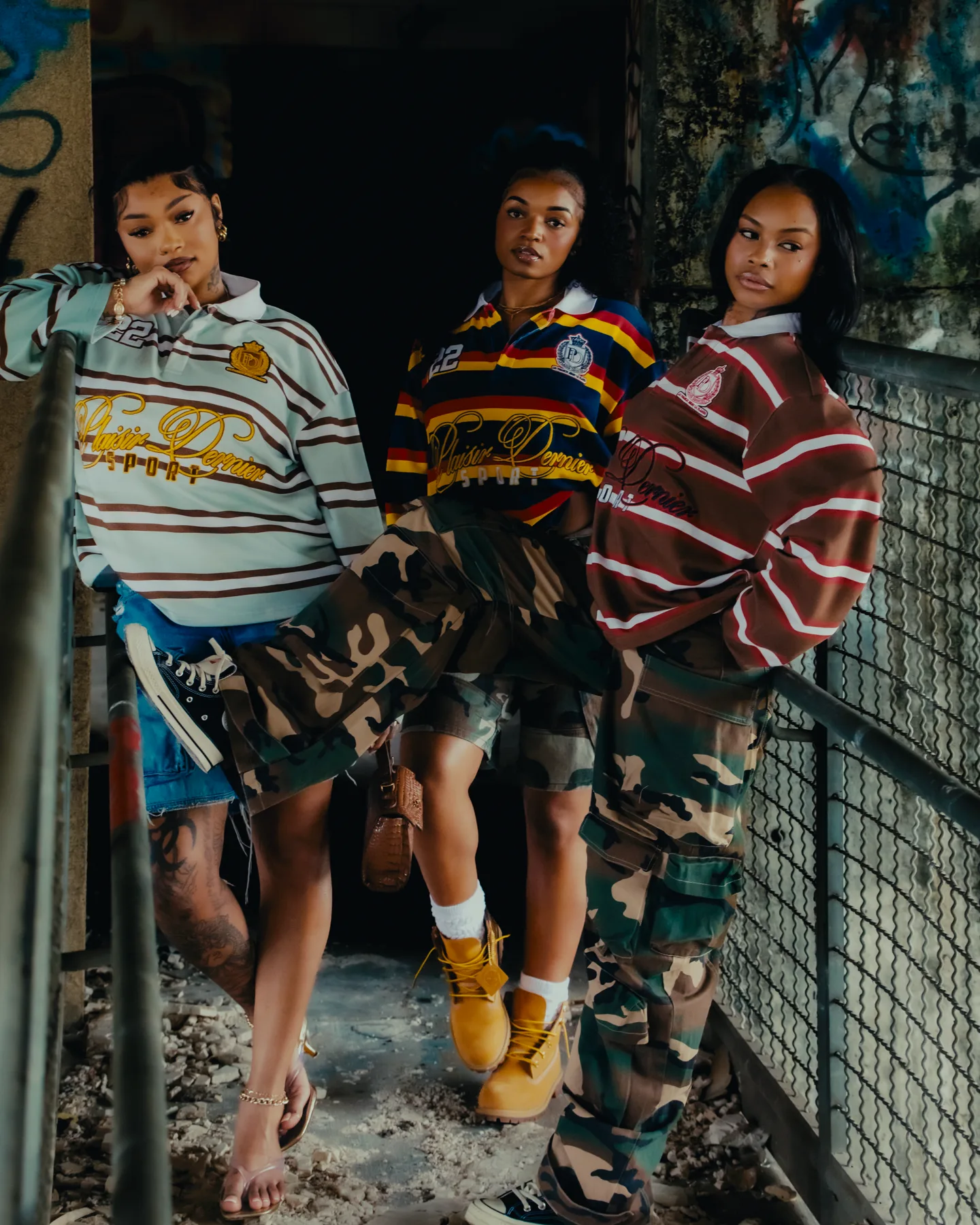 The striped polo campaign cast on location
